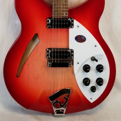 Rickenbacker 330 Fire Glo Thin-Line Semi-Hollow Electric Guitar, 2022 w/Oiled Rosewood Fretboard, HC image 8