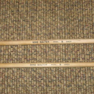 one pair new old stock (but ONE head has visible impressions) Mike Balter MB8B (8B) Hard Keyboard Mallets, 7/8" rosewood round HEADS and natural birch HANDLES - mid to late 1990s (+ packaging) Unwound Series image 9