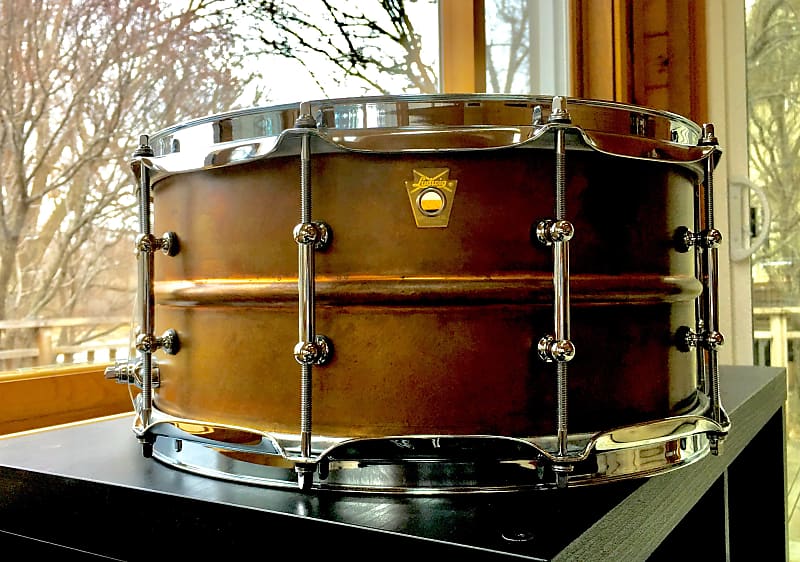 Ludwig LC663T Raw Copper Phonic 6.5x14" Snare Drum with Tube Lugs	 image 4