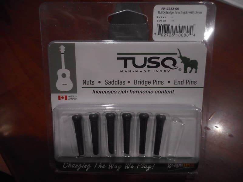 Graph Tech PP-2122-00 TUSQ Traditional-Style Acoustic Guitar Bridge Pins - 6-String image 1