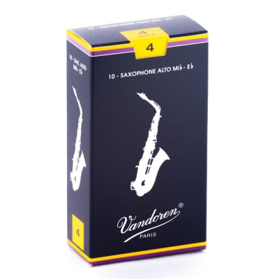 Vandoren SR214 Alto Sax Traditional Saxophone Reeds Strength 4 Box of 10 image 1