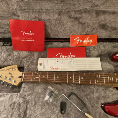 Fender Deluxe Stratocaster HSS; Pau Ferro Fretboard; Candy Apple Red; Fender Deluxe Molded Case image 14