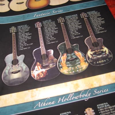 Luna Guitar Catalog and Colorful Detailed Wall Poster from 2009 image 7