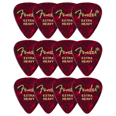 Fender Premium Celluloid 351 Shape Guitar Picks, Extra Heavy, Red Moto, 12-Pack image 3