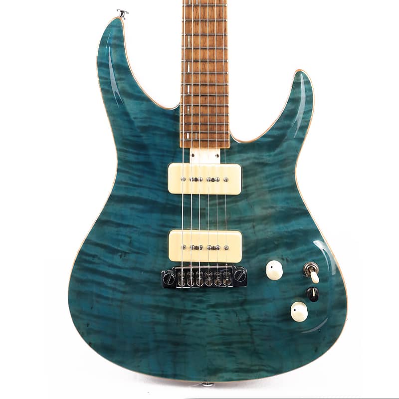 Used Giffin Macro Electric Guitar Peacock Blue image 1