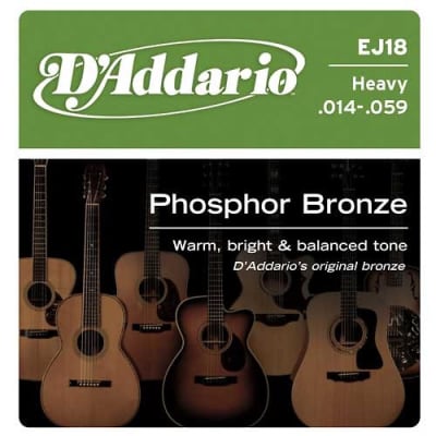 D'Addario EJ18 Acoustic Phosphor Bronze Heavy 14-59 image 2