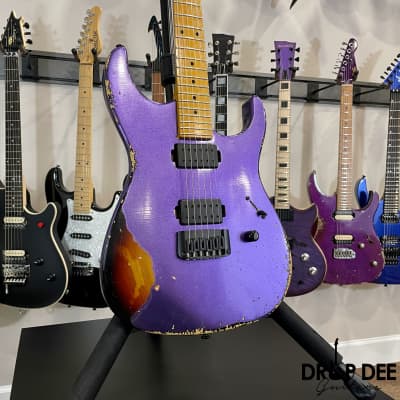 Balaguer Toro USA Heritage Electric Guitar w/ Case-Metallic Purple over Sunburst image 3