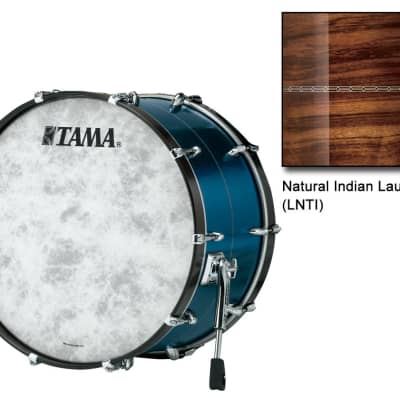 Tama TBB2416S-LNTI STAR Bubinga Bass Drum 24" x 16" - Natural Indian Laurel/Drum Hoop Matched; Inlay: Only Outside image 2