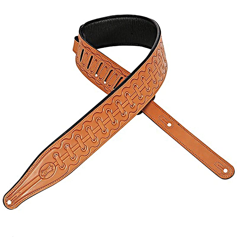 Levy's M17T08 Carving Leather Guitar Strap w/ Bootlace Design image 1