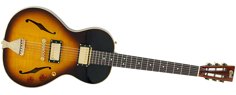 B&G Guitars Little Sister Crossroads Non-Cutaway, Humbucker, Tobacco Burst,  including bag