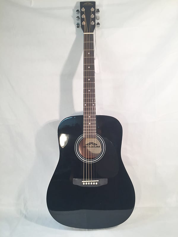 Stadium Dreadnought Style Acoustic Guitar-Black-Model ST-D-42B-w/Setup! imagen 1