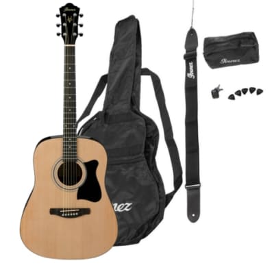Ibanez V50NJP Dreadnought Acoustic Jam Pack Natural coustic guitar with accessories included for sale