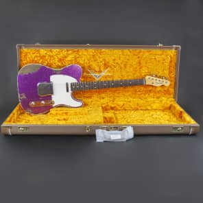 1960 Fender Custom Telecaster  Heavy Relic Magenta  Sparkle image 5