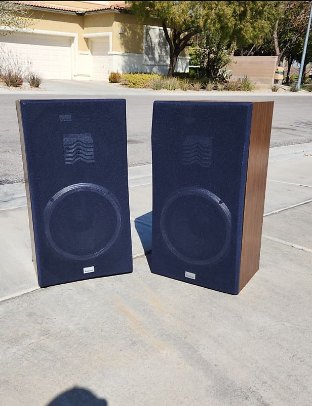 Vintage Sansui S-5 3-Way Speaker System Pair good Simulated Wood Speakers