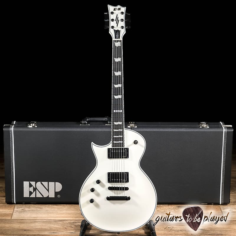 ESP E-II Eclipse LH Left-Handed EMG Guitar w/ Case – Snow White Satin image 1