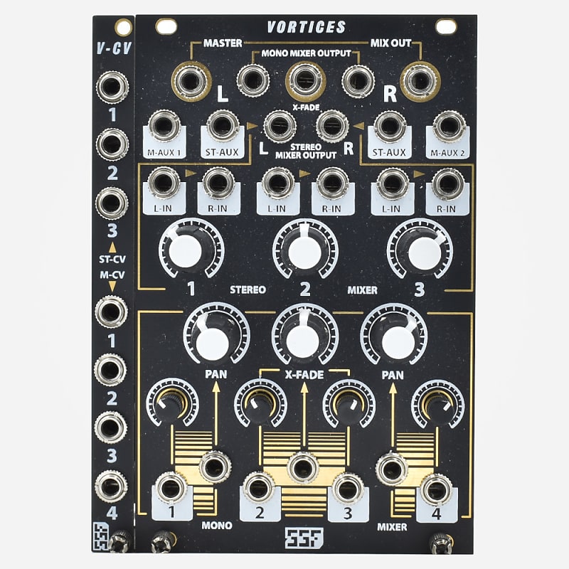 SSF VORTICES Eurorack Stereo Mixer Crossfader and Saturation Reverb