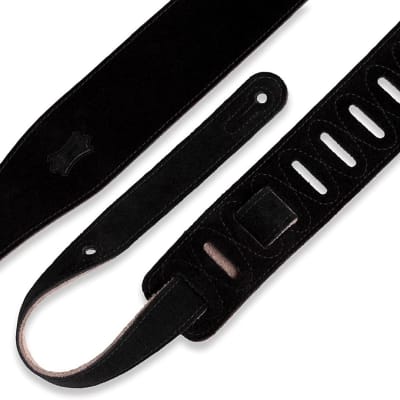 Levy's Leathers MS26-BLK 2.5" Hand-Brushed Suede Guitar Strap, Black image 2
