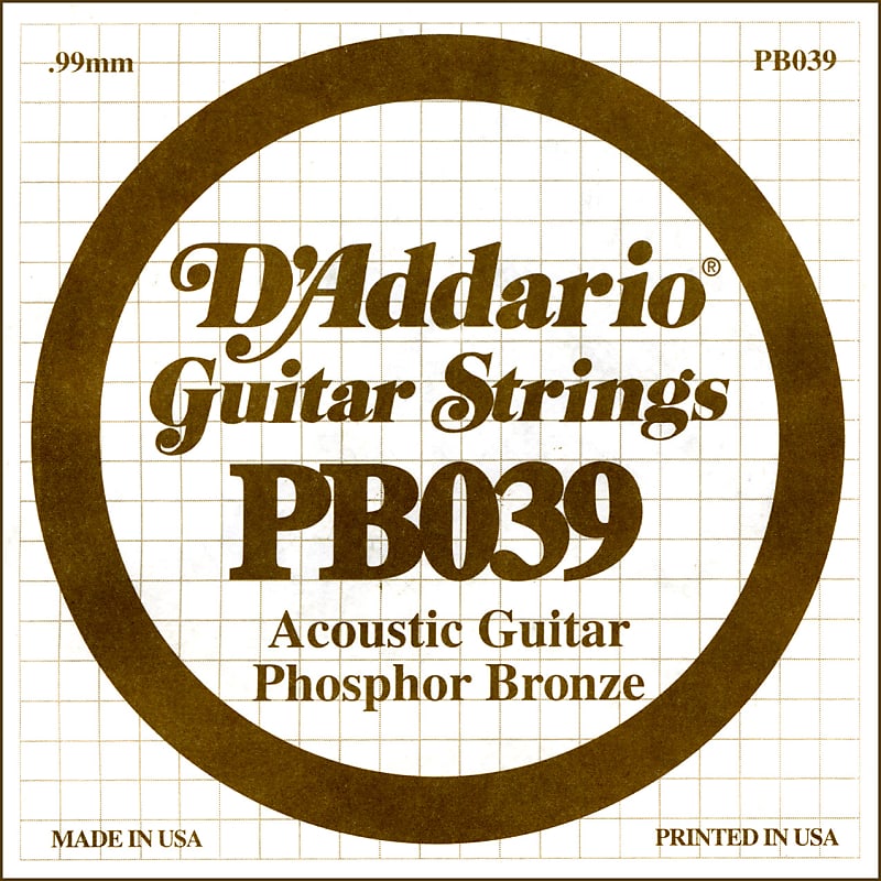 D'Addario .039 Acoustic Phosphor Bronze Single String image 1