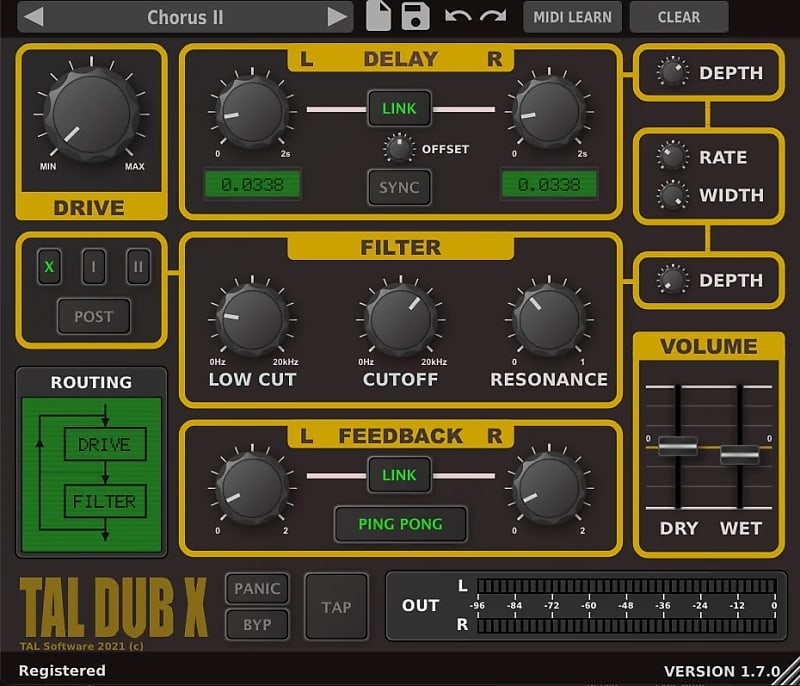 TAL Dub-X Delay (Download) Audio plug-ins for macOS, Windows and Linux | Reverb UK