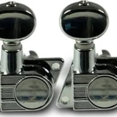 Kluson®; 6 In Line Revolution Series F-Mount Tuning Machines With Staggered Posts Chrome image 1