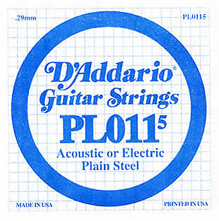 D'Addario Single Plain Steel .0115 String image 1