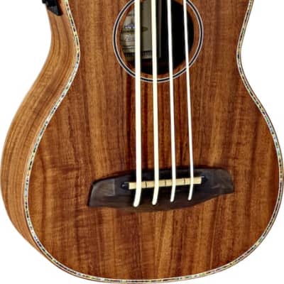 Ortega Guitars CAIMAN-GBFL-GB Lizard Series Fretless Ukulele-Bass Acacia top, back & sides Gloss Finish with Free Deluxe Gig Bag & Built-in Electronics & Tuner image 1