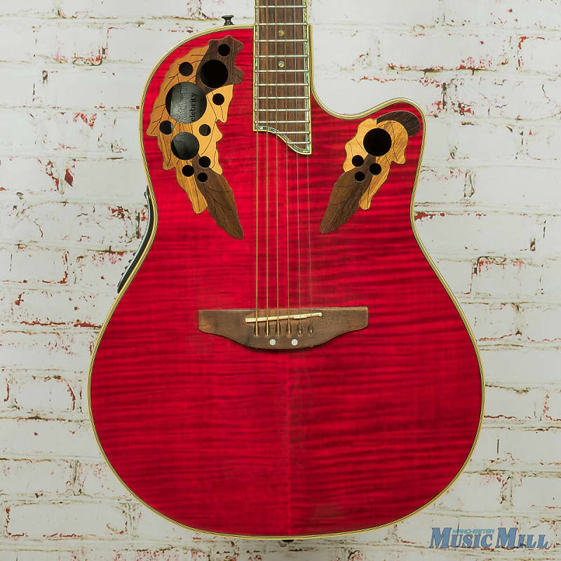 Ovation CS 247 Celebrity Acoustic Electric Guitar Flamed Red