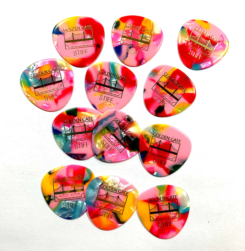 Golden Gate Guitar Picks Rounded Tri Confetti Clown Barf Reverb