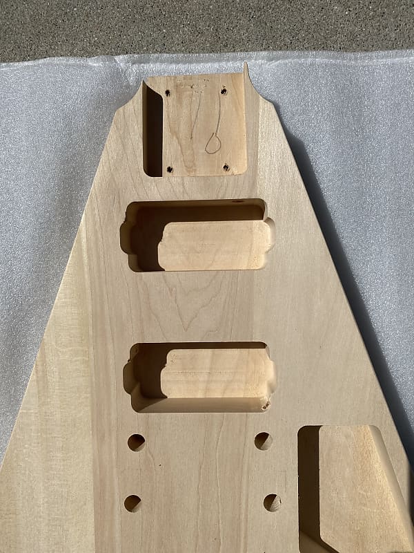 7-String V Style Guitar Body Only Unfinished | Reverb