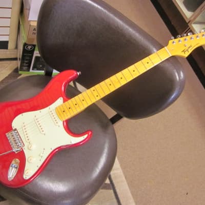 Tagima 530 guitar - Strat style - red sparkle finish image 1