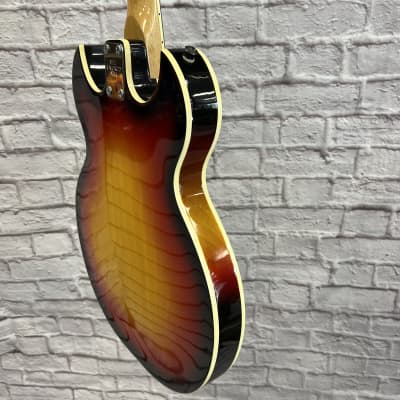 Conrad Vintage Semi-Hollow Sunburst Electric Guitar image 11