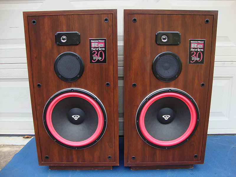 Beautiful Cerwin Vega RE-30, Large 3-way Floor Speakers - Re-foamed  			