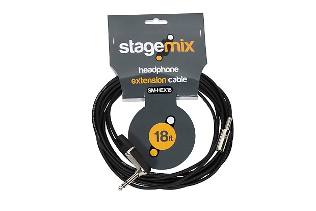 Elite Core Audio EC-HEX18 1/4" TRS Male Right-Angle to 1/8" TRS Female Headphone Extension Cable - 18' image 1
