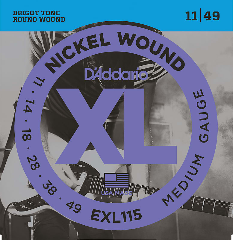 D'Addario EXL115 Nickel Wound Electric Guitar Strings, Medium/Blues-Jazz Rock,