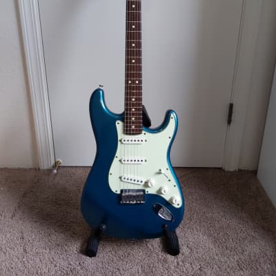 1998 Fender American Standard Stratocaster Hardtail (Aqua Marine Metallic) + Fender Gig Bag for sale