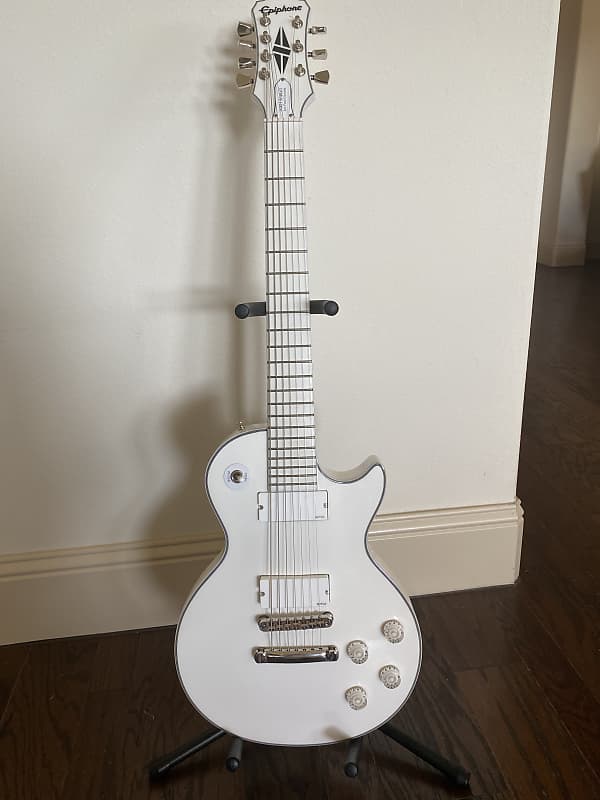 Epiphone Matt Heafy Snowfall 7-String Les Paul Custom Alpine | Reverb