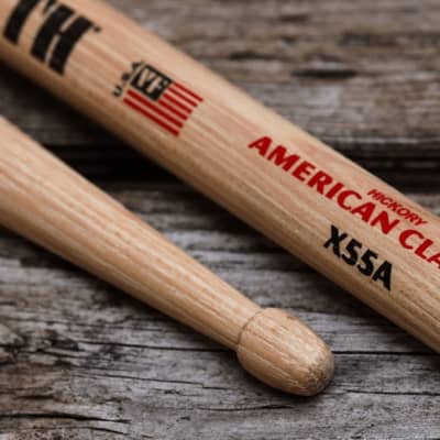 12 Pairs  Vic Firth X55A American Classic Hickory Extreme 55A Wood Tip Drumsticks image 2