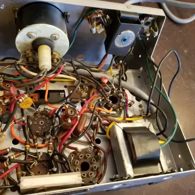 Silvertone Sears Project mono Tube Amplifier 6V6 1958 Silver image 10