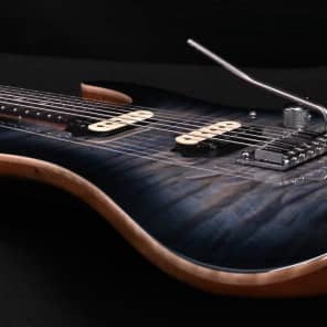 Suhr  Modern Custom Mahogany 2015 Faded Trans Whale Blue Burst Quilt Top image 6