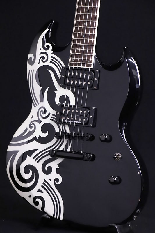 ESP ~ PEACEMAKER PM-108VP Black w Tribal Graphic | Reverb Canada