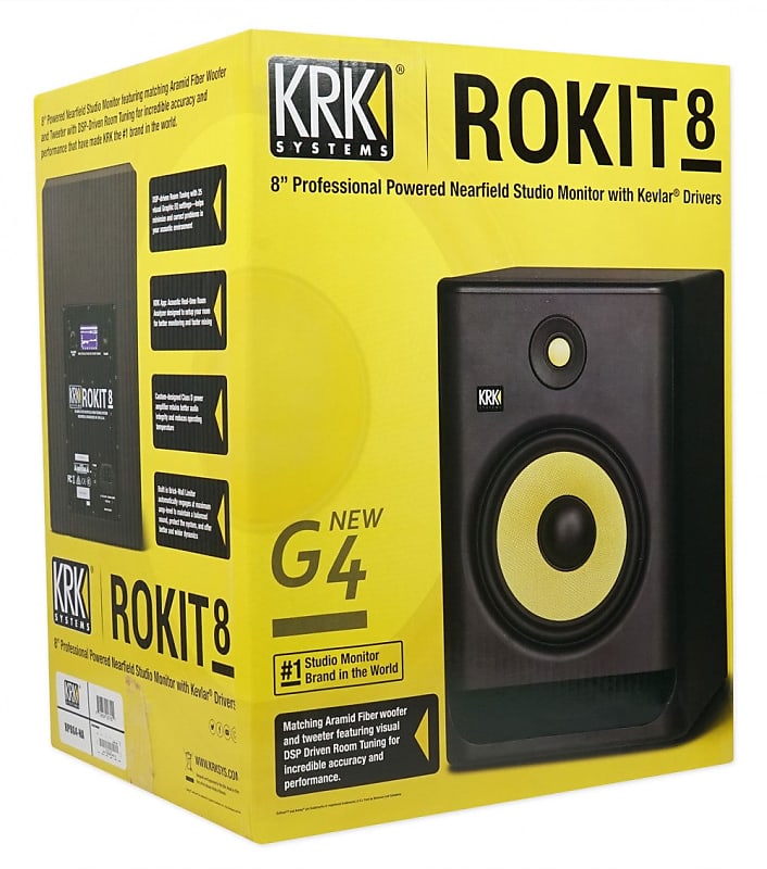 New KRK ROKIT 8 G4 8" 2-Way Active Studio Monitor Speaker (Black) image 1