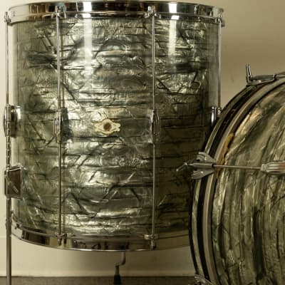 1960s Camco "Tuxedo" Sky Blue Pearl Drum Set image 10