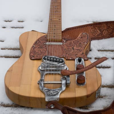 Gepetto B16, Tooled Leather Pickguard and Strap image 4