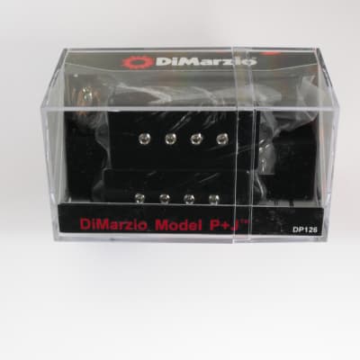DiMarzio Model P + J Bass Pick-up Set Black  W/Nickel Poles DP 126 for sale