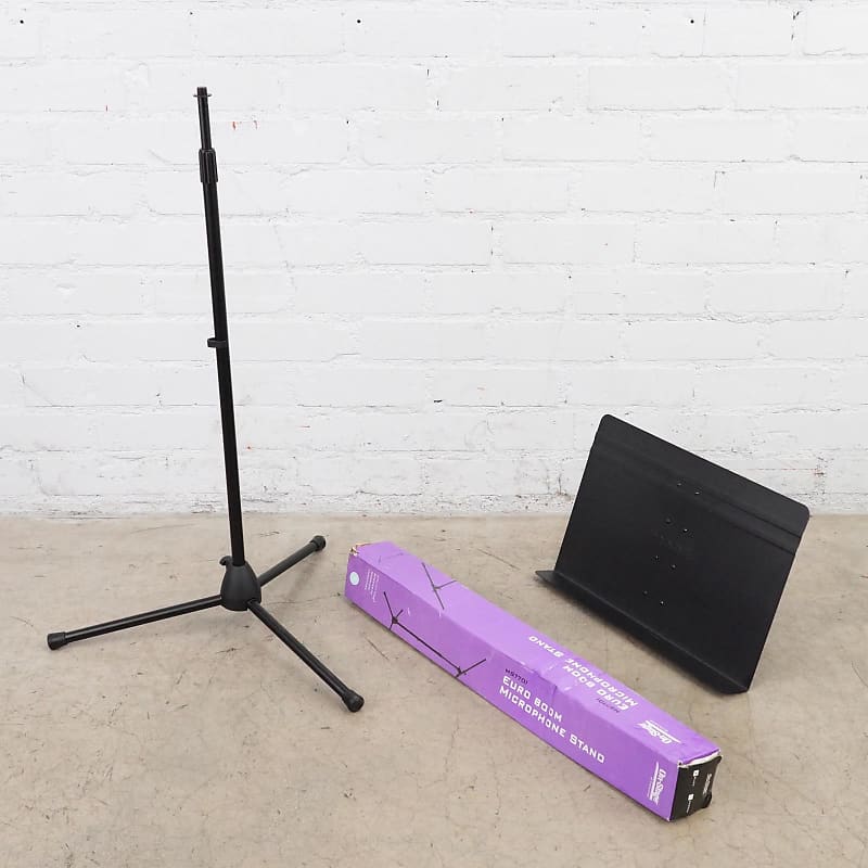 2 OnStage Microphone Stands & Proline Desktop Music Stand Reverb