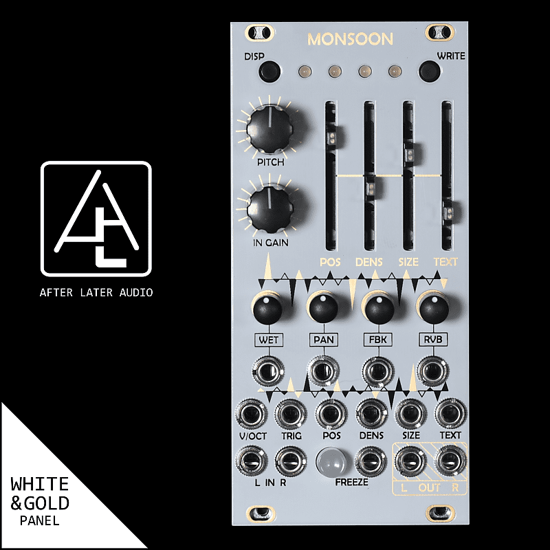 Monsoon (Expanded uBurst) - Mutable Instruments Micro Clouds - Eurorack Module - White/Gold Panel image 1