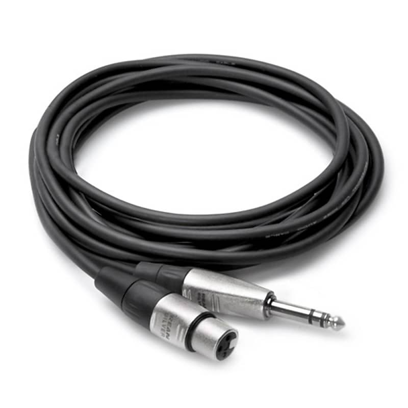 Hosa HXS-005 Balanced Audio Cable with Rean Connectors (XLR Female - 1/4 Inch TRS, 5 Foot) image 1