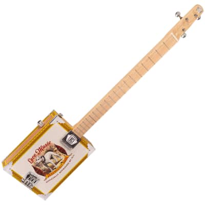 Lace Cigar Box Electric Guitar ~ 3 String ~ Pero Pup for sale