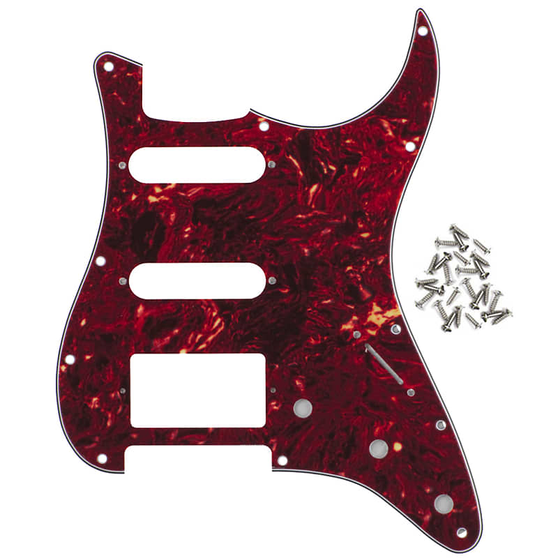 FLEOR No Hole Strat Pickguard SSS Scratch Plate for Guitar Parts