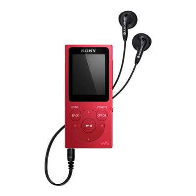 Sony NW-E394 8GB Walkman Audio Player (Red) with Sony MDREX15AP Fashion Color EX Series Earbud Headset with Microphone (Black) image 2
